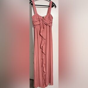 ✨ Romantic Rose Ruffle Dress | Size 2–4 | Silk | Wedding/Prom/Gala